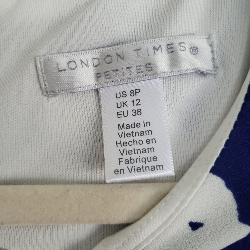 Nwt London times navy floral dress 8p - Picture 2 of 5